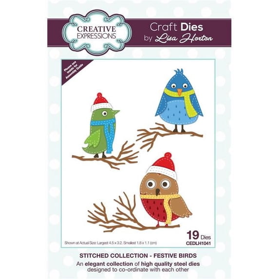 Creative Expressions Stitched Craft Dies By Lisa Horton-Festive Birds