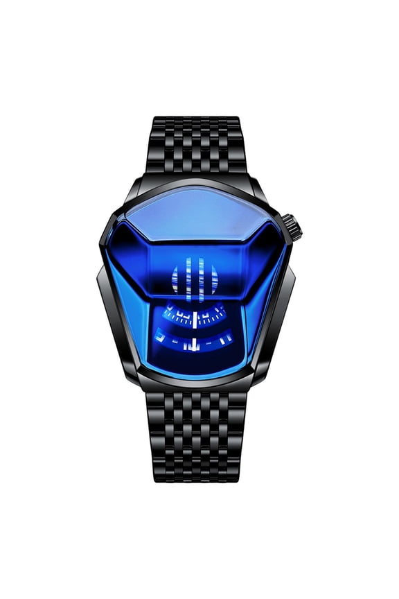 Creative Fashion Blue LED Binary Digital Timepieces For Men Stainless Steel Silver Plated Bracelet With LED Backlight