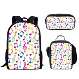 Creative Fashion Funny Music Notes 3D Print 3pcs/Set pupil Bags Laptop ...