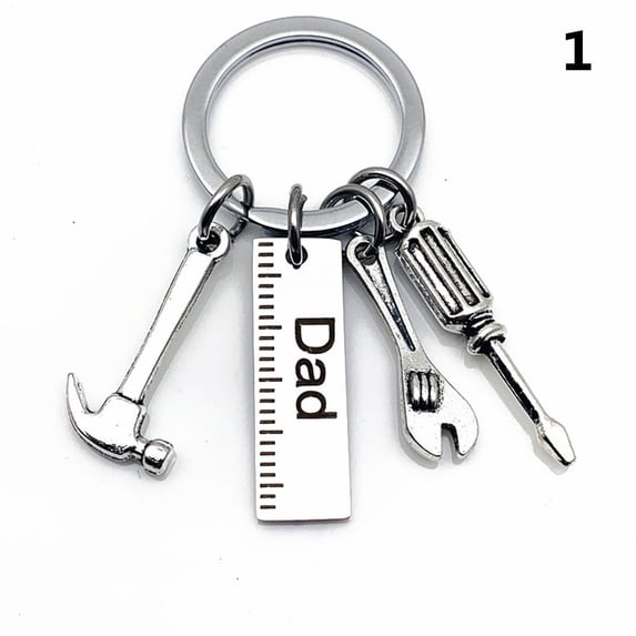 Creative Fashion Tassel Hanging Pendant Handbag Decor Wrench Keyring Hammer Father's Day Gifts Dad Letters Keychains 1