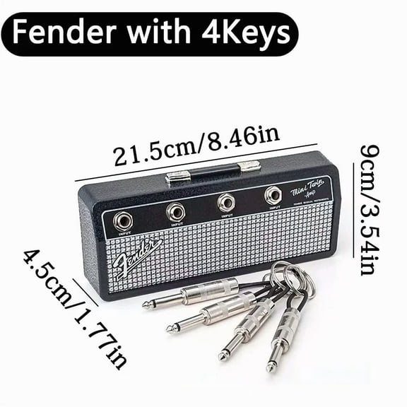 Creative Fender Radio Plugs Key Holder Retro Wall Mounting Keys Holder Jack Zinc Alloy Key Organizer Music Key Storage Frame