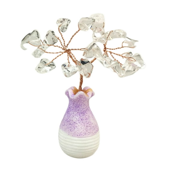 Creative Feng Shui Crystal Tree - Colorfast Resin Artificial Tree for Desktop Decor, Office & Home Mini Keepsake
