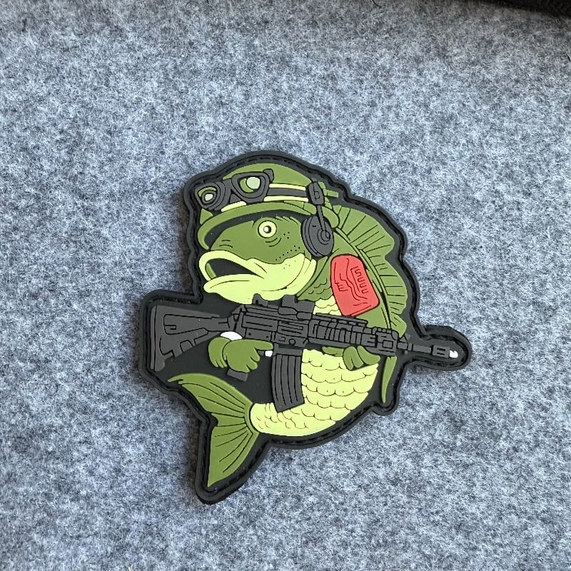 Creative Fish Tactical Patch - PVC Morale Badge for Backpacks, Helmets & Tactical Gear