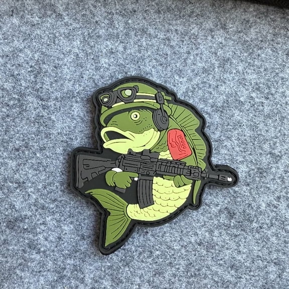 Creative Fish Tactical Patch - PVC Morale Badge for Backpacks, Helmets & Tactical Gear
