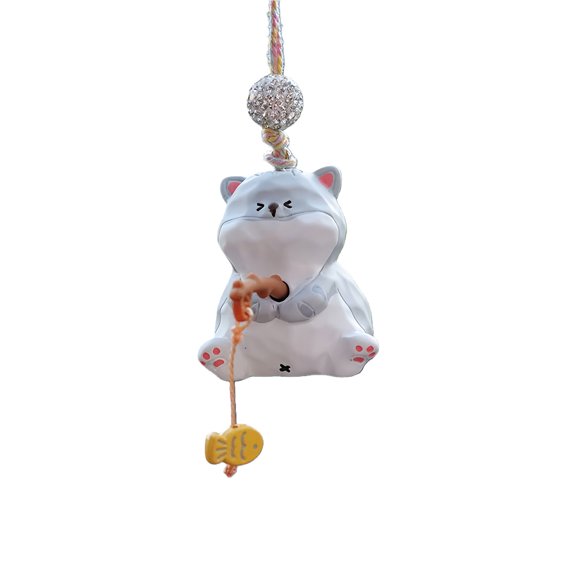 Creative Fishing Cats Car Decor Rearview Ornament for Vehicles, Funny Home