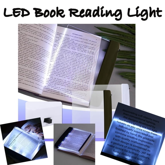Creative Flat LED Reading Light, Adjustable Night Lamp for Desk, Portable Eye Protection, Soft Light for Night Reading, USB Charging for Convenient Use, AKLJWH, Black