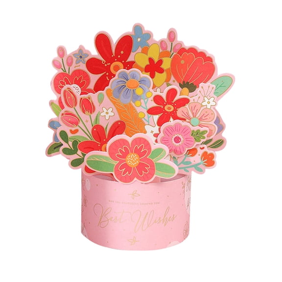 Creative Floral Bouquet Note Card, 3D Flower Greeting Card with Envelopes, Versatile Universal Card for Daily Blessings & Holiday Gifting Occasions