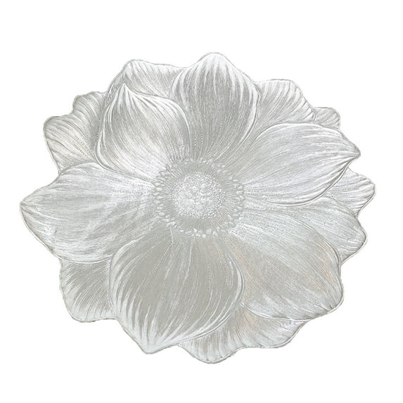 Creative Flower PVC Placemat,Waterproof And Oil-Proo,15" Lotus Shaped Heat Resistant and Washable Placemats,Table Mats for Dining, Kitchen, and Home Decor.(Silver)