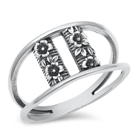 Creative Flower Plumeria Ring .925 Sterling Silver Band Jewelry Female Male Unisex Size 7