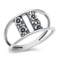thumbnail image 1 of Creative Flower Plumeria Ring .925 Sterling Silver Band Jewelry Female Male Unisex Size 9, 1 of 4