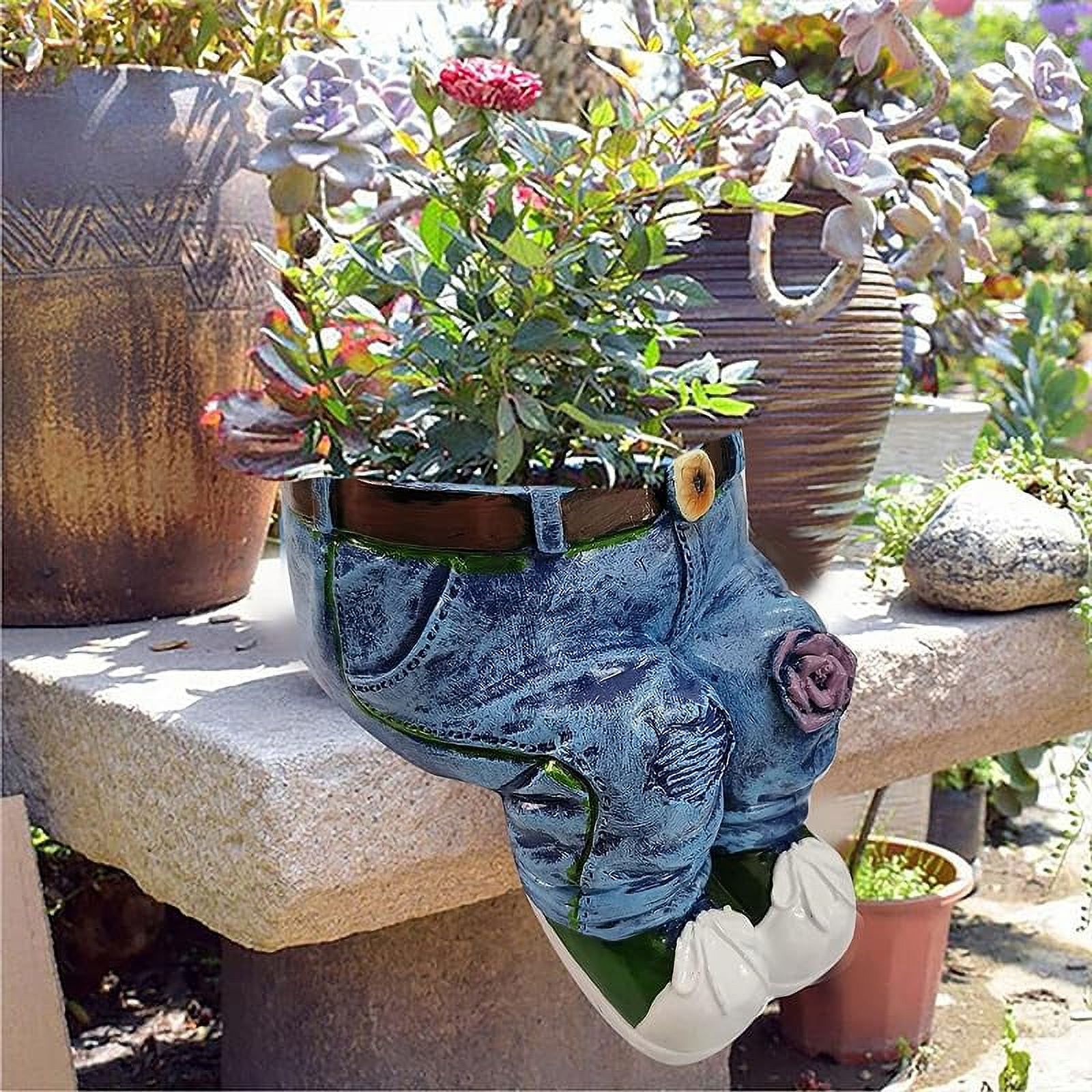 Creative Flower Pots Denim Clothes Pants Resin Flower Pots Decoration