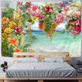 Creative Flower Printing Tapestry Art Decor Wall Hanging Bohemian Tropical Plant Hippie Tapestry