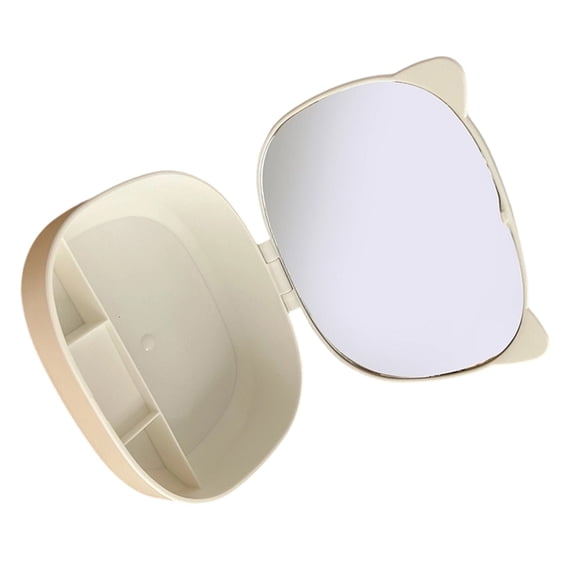 Creative Foldable Mirror with Cosmetic Tool Storage Case For Busy Professionals