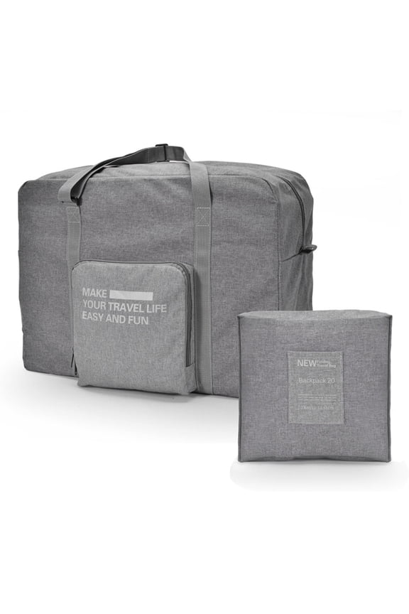 Large Capacity Folding Travel Totes for Mens, Womens,Business,Holidays(Grey)