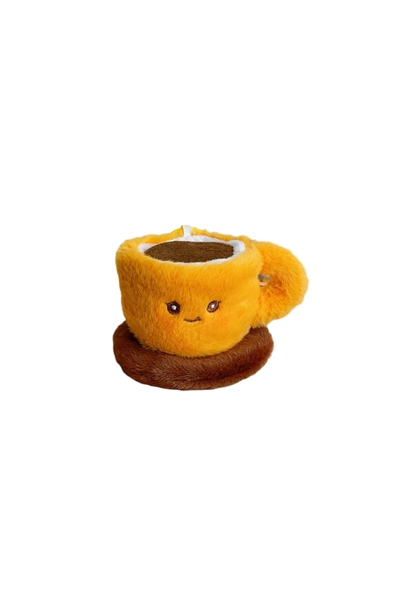 Creative Food and Drink Plush Keychain Set Soft Coffee for Backpack Decor and Party Favors, Novelty Small Soft Plush Toy Charms
