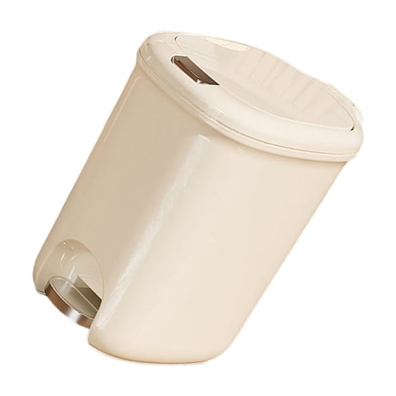 Creative Foot-operated Trash Can with Lid Barrels-shaped Covers Metal Household Garbage Can Metal Rubbish Bin