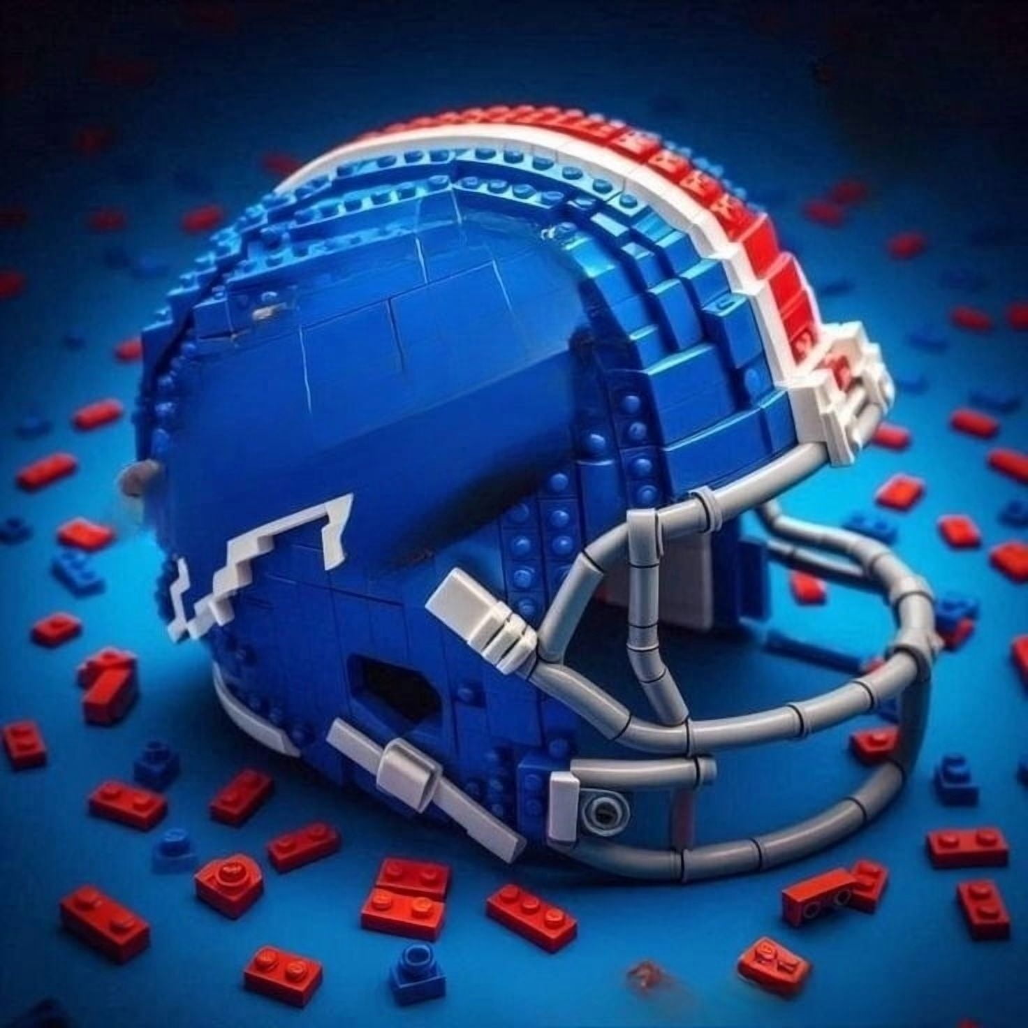 Sports Building Blocks Creative Football Team Helmet Building Block Set, Novelty Building ...
