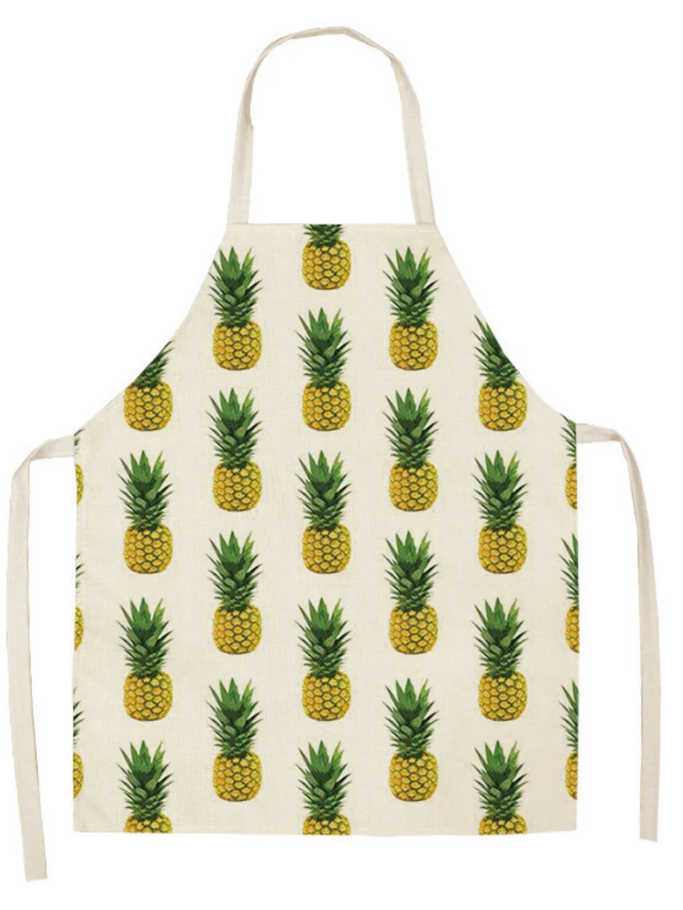 Creative Fruit Pineapple Pattern Hand Wipe Linen Sleeveless Waist Apron