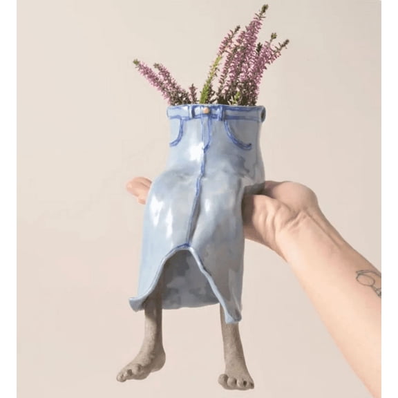 Creative Furniture Flower Pot, Modern Sculptural Planter for Small Plants & Succulents, Decorative Indoor Home Decor for Shelf Desk Tabletop