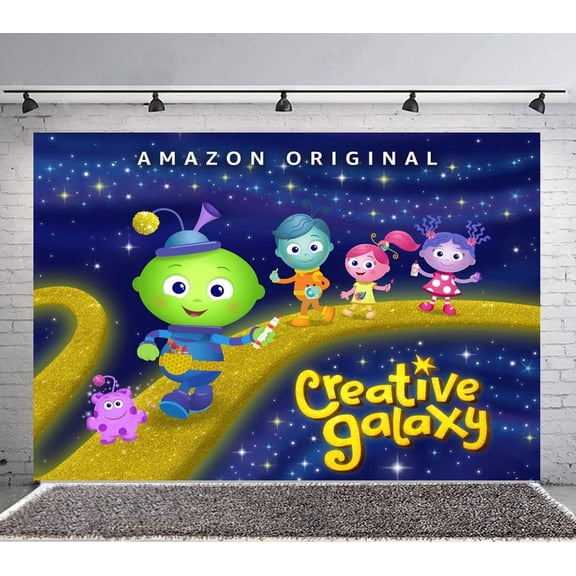 Creative Galaxy Backdrop Banner Party Supplies Poster Movie Theme Background for Photography Birthday Decorations