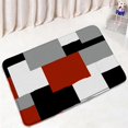 thumbnail image 1 of Creative Geometric Bath Mat Set Black White Grey Orange Splicing Pattern Modern Home Bathroom Decor Non-slip Rugs Toilet Cover, 1 of 5