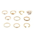 thumbnail image 1 of Womens Geometric Knuckle Rings Gold Plated Alloy Fashion Ring European And American Design Trendy One Size Set, 1 of 6