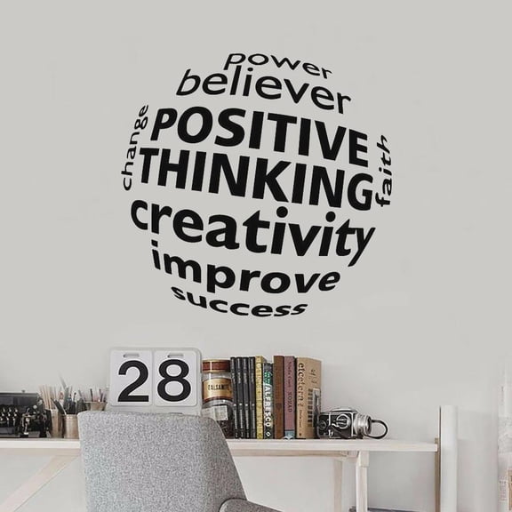 Creative Geometry Wall Sticker Motivational Quotes Art Vinyl Window Decal Success Murals Living Room Office Interior Decor 42x43cm