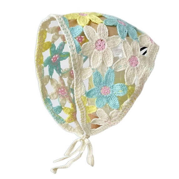 Creative Gift Multicolor Headscarf Hat Hair Accessories Little Daisy Crochet Triangle Headscarf Hair Band Triangular Turban Scarf Knitting Flower Headband 3