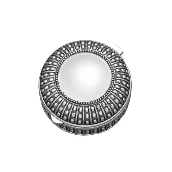 Creative Gifts International  3 in. dia Beaded Antique Round Box - Silver Plated
