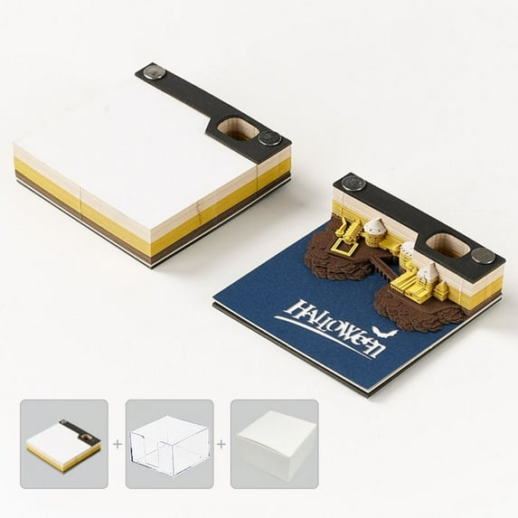 Creative Gifts Home Study Office Crafts Ornaments With Sticky Notes 2024 Mini Desktop Calendar Hand-tear Paper Calendar 3D Notepad Calendar 3D Paper Carving Calendar 09