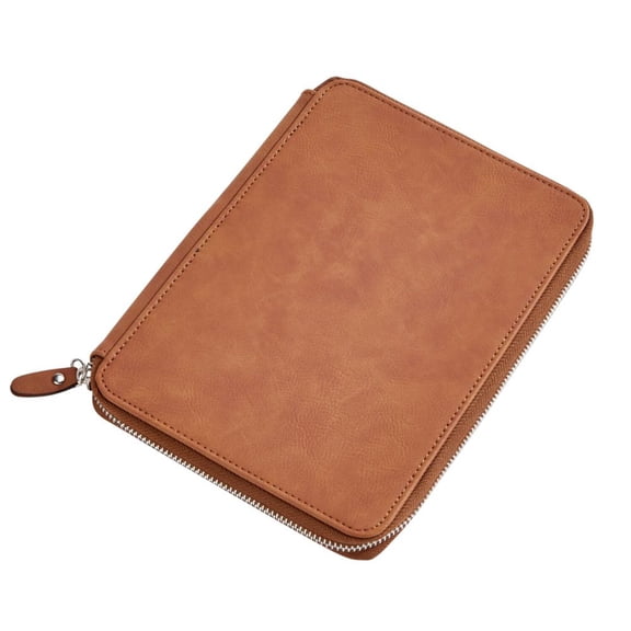 Creative Gifts International 002318 Leatherette Zippered Notepad Case, Caramel