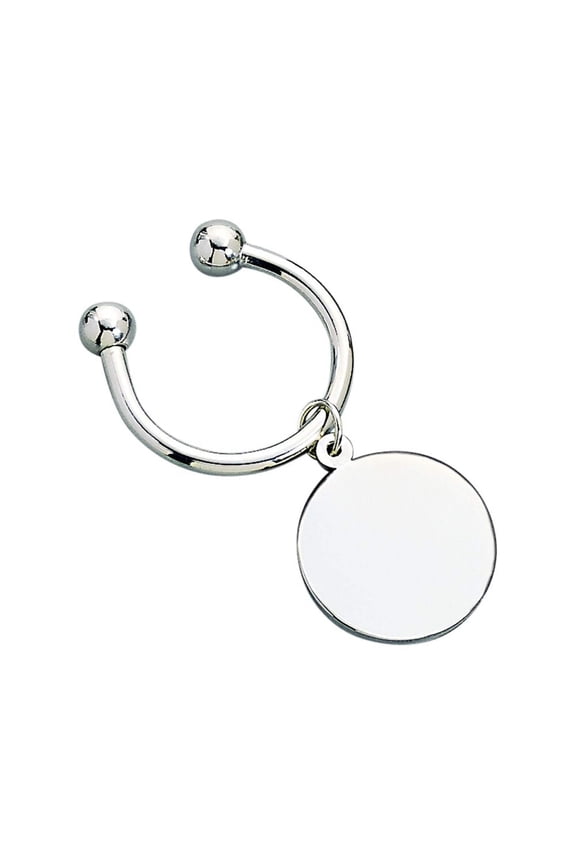 003174 3 in. Nickel Plated Disc Key Chain
