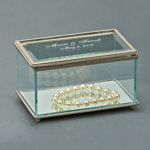 Creative Gifts International 003616 5.25 in. Glass Rectangular Hinged Box