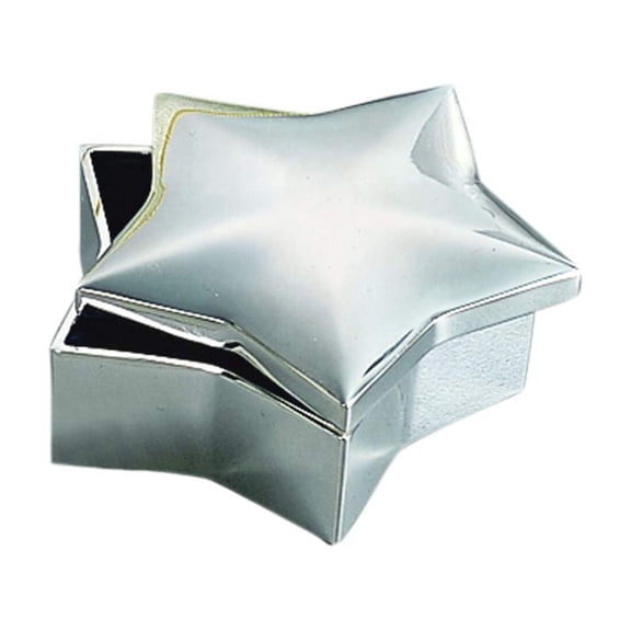 2.5" STAR JEWELRY BOX, SILVER PLATED.