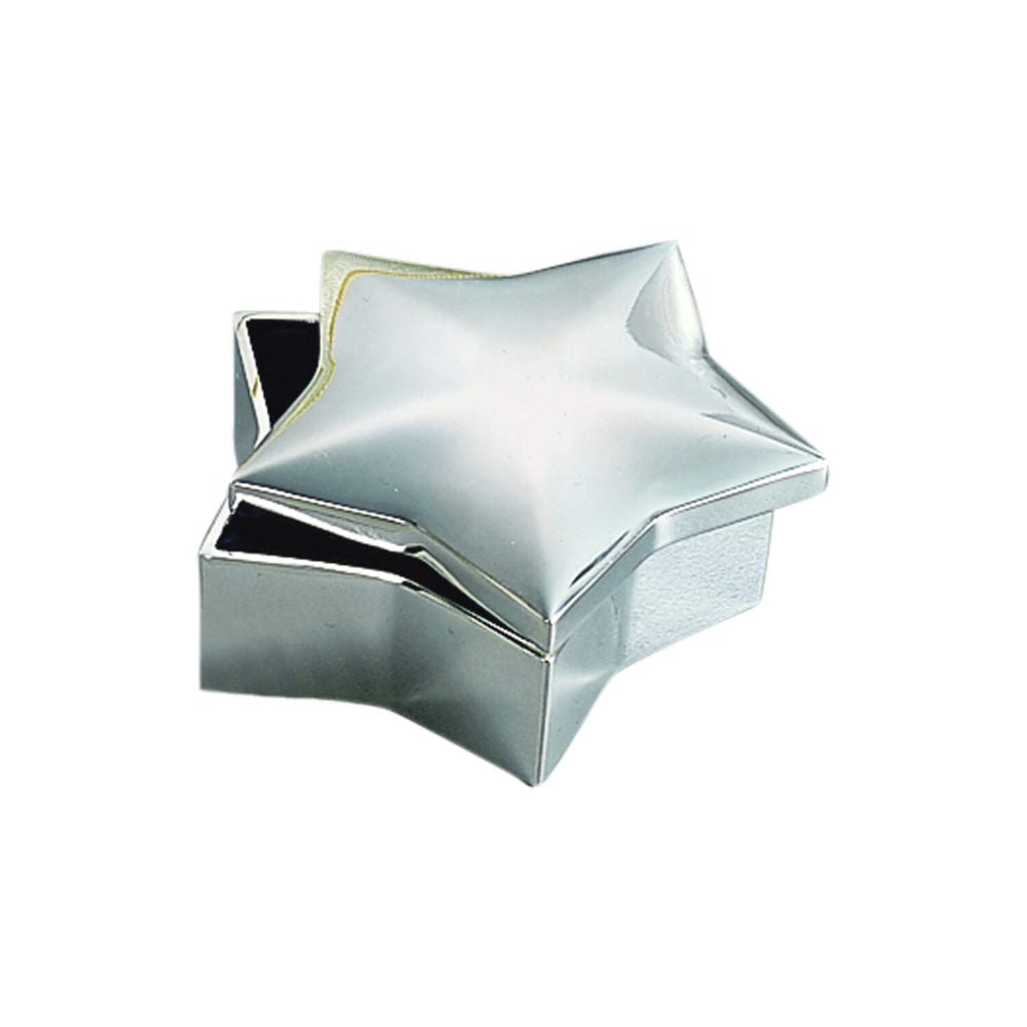 2.5" STAR JEWELRY BOX, SILVER PLATED.