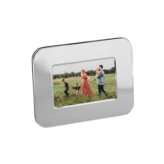 Creative Gifts International 023700 4 x 6 in. Nickel Plated Radius Photo Frame - White
