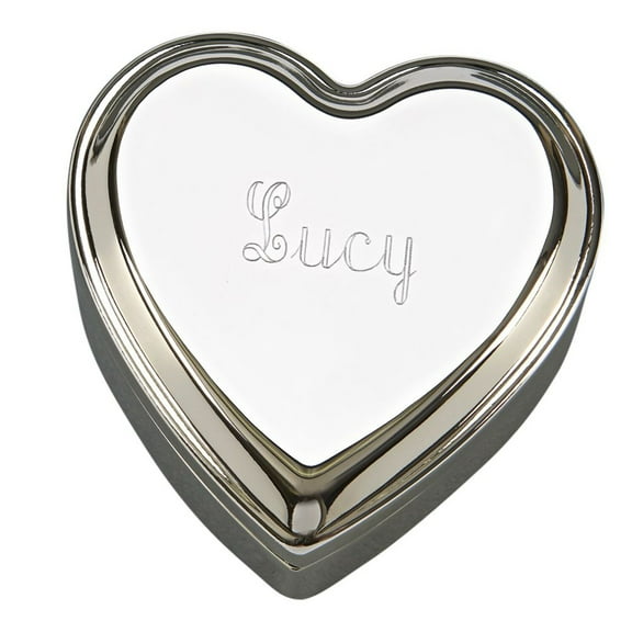 Creative Gifts International 026014 3.5 in. Heart Box Lift Top - Nickel Plated