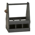 thumbnail image 1 of Creative Gifts International Black Wood 6 Bottle Caddy with Opener 11.25x9, 1 of 2