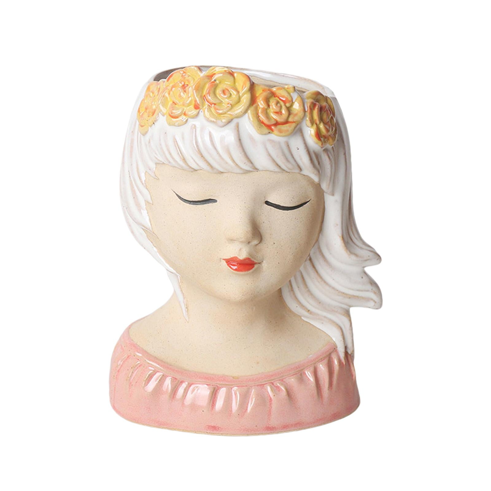 Creative Girl Face Character Decoration, Female Form Flower Vase