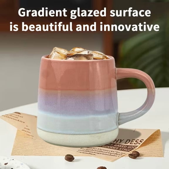 Creative Gradient Ceramic Coffee Mug 14.88oz Modern Drinkware for Hot & Cold Beverages, Office & Home Use, Dishwasher & Microwave Safe
