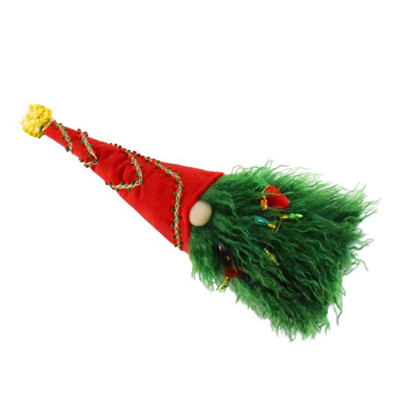 Creative Green Haired Gnomes Old Man Dolls with Faux String Light Christmas Swedish Tomte Figurine Toy Table Decoration