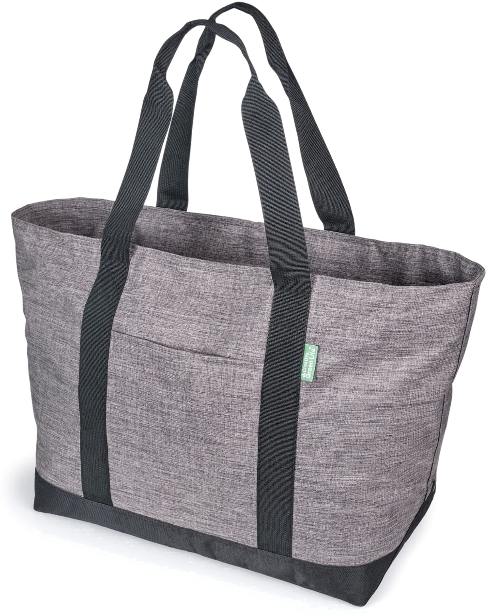 Unisex Adult Zipper Canvas Tote Bag, Gray