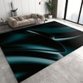 thumbnail image 1 of Creative Green Wavy Area Rugs Retro Gradient Lines Rug Indoor Non Slip Noise Cancelling Living Room Boys Bedroom Sports 4x6 Carpet Non-slip Washable Soft Home Decor Modern Durable, 1 of 5