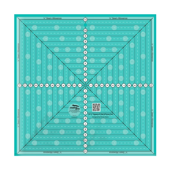 Creative Grids 12-1/2in Square It Up or Fussy Cut Square Quilt Ruler