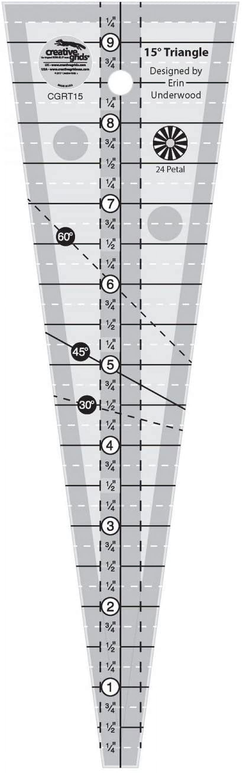Creative Grids 15 Degree Triangle Quilt Ruler (CGRT15)