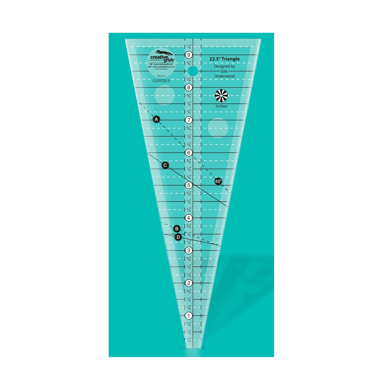 Creative Grids 22-1/2 Degree Triangle Ruler