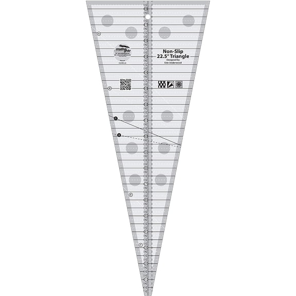Creative Grids 22.5 Degree 18.5" Triangle Quilting Ruler Template CGREU3