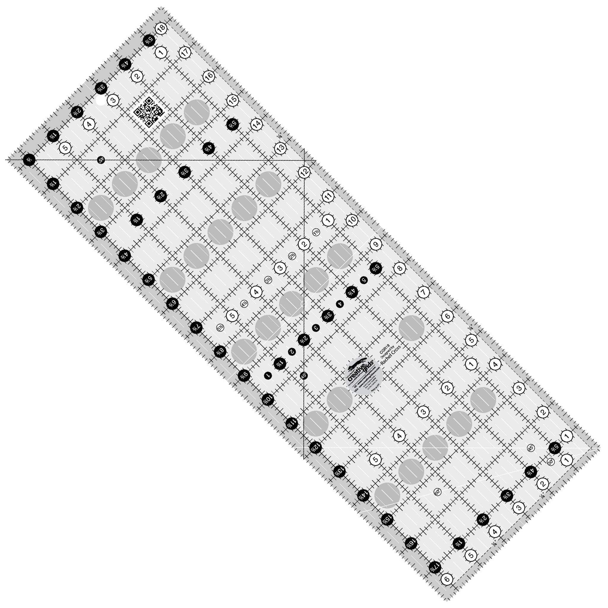 Creative Grids 6.5x18.5 Inch Rectangle Ruler for Cutting & Sewing with ...