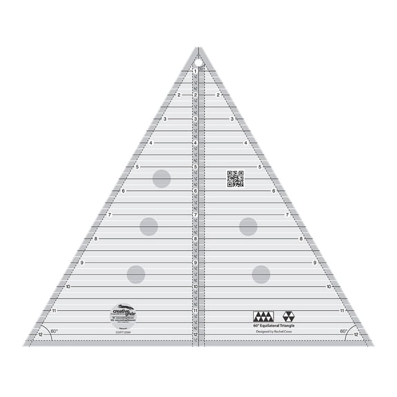 Creative Grids 60 Degree 12-Inch Triangle Quilt Ruler (CGRT12560)