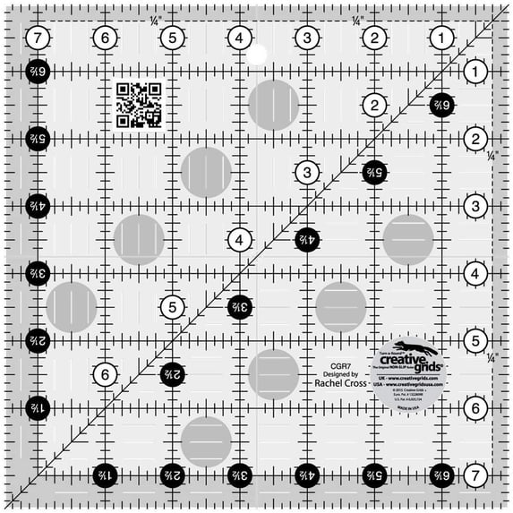 Creative Grids 7.5" Square Quilting Ruler Template CGR7